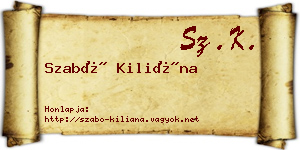 Szabó Kiliána névjegykártya